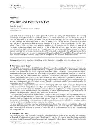 Populism and Identity Politics
