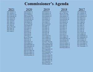 Commissioner's Agenda