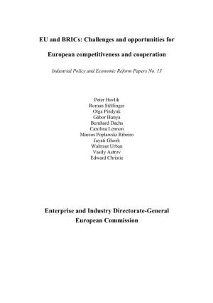 EU and Brics: Challenges and Opportunities For