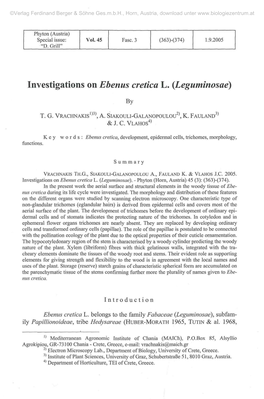 Investigations on Ebenus Cretica L. (Leguminosae)