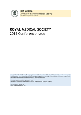 ROYAL MEDICAL SOCIETY 2015 Conference Issue