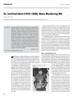 Dr. Irmfried Eberl (1910–1948): Mass Murdering MD Rael D