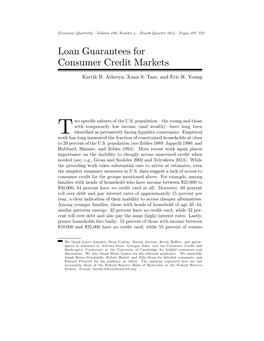 Loan Guarantees for Consumer Credit Markets