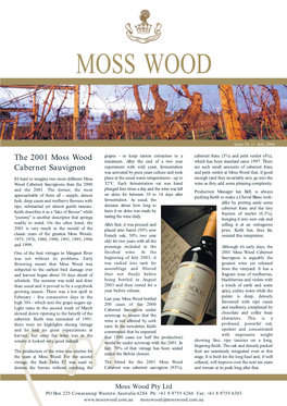 The 2001 Moss Wood Cabernet Sauvignon