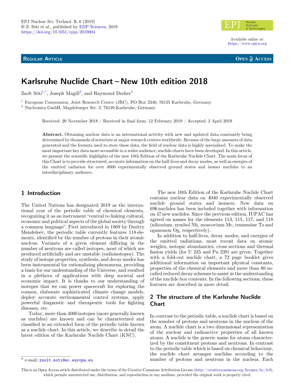 Karlsruhe Nuclide Chart – New 10Th Edition 2018