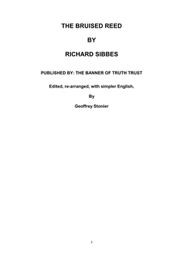 The Bruised Reed by Richard Sibbes