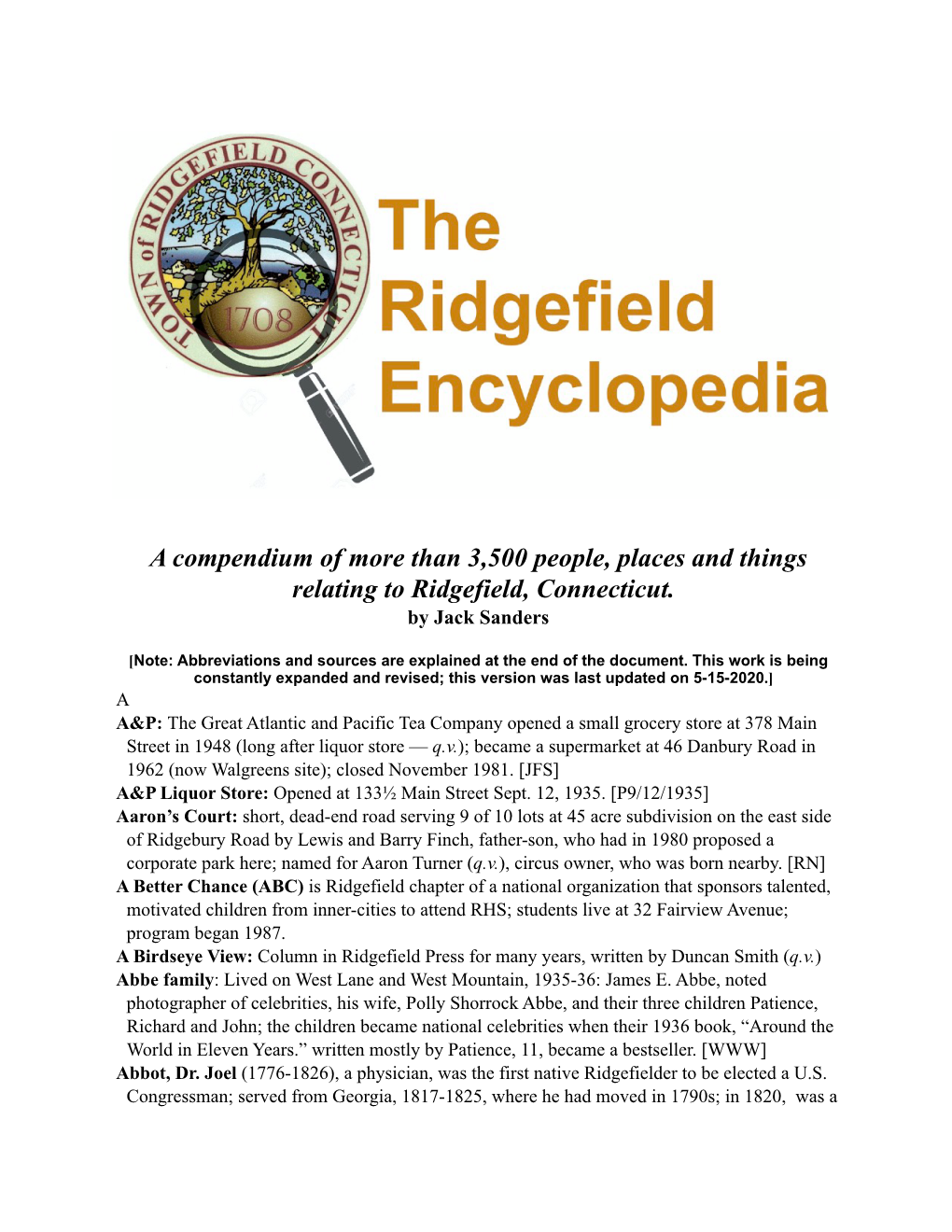 Ridgefield Encyclopedia (5-15-2020)