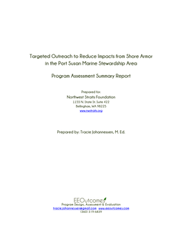 Targeted Outreach to Reduce Impacts from Shore Armor in the Port Susan Marine Stewardship Area