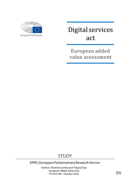 Digital Services Act, European Added Value Assessment
