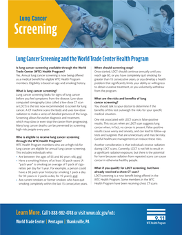 WTC Factsheet: Lung Cancer Screening