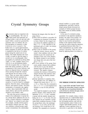 Crystal Symmetry Groups