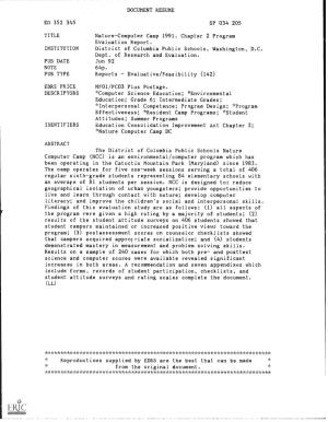 TITLE Nature-Computer Camp 1991. Chapter 2 Program Evaluation Report