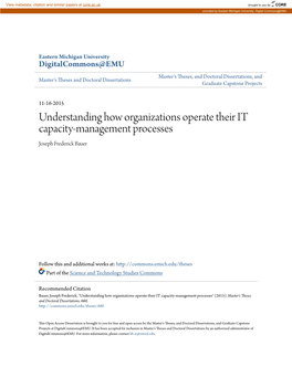 Understanding How Organizations Operate Their IT Capacity-Management Processes Joseph Frederick Bauer