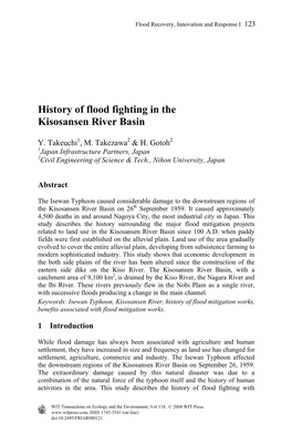 History of Flood Fighting in the Kisosansen River Basin