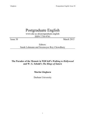 Postgraduate English: Issue 30