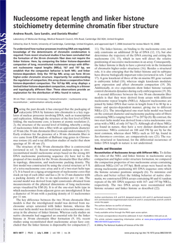 Nucleosome Repeat Length and Linker Histone Stoichiometry Determine Chromatin Fiber Structure