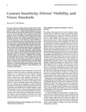 Contrast Sensitivity, Drivers' Visibility, and Vision Standards