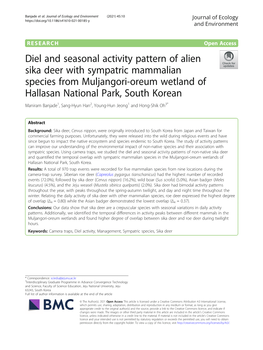 Diel and Seasonal Activity Pattern of Alien Sika Deer with Sympatric