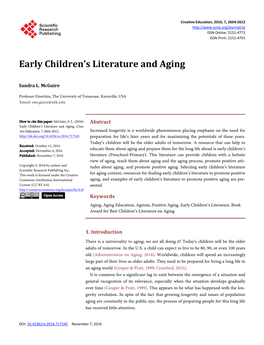 Early Children's Literature and Aging