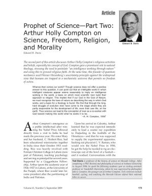Prophet of Science—Part Two: Arthur Holly Compton on Science, Freedom, Religion, Edward B