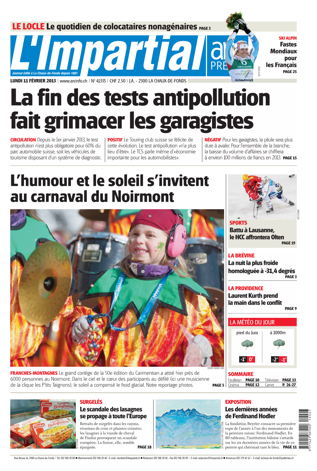 L'humour Et Le Soleil S'invitent Au Carnaval Du Noirmont