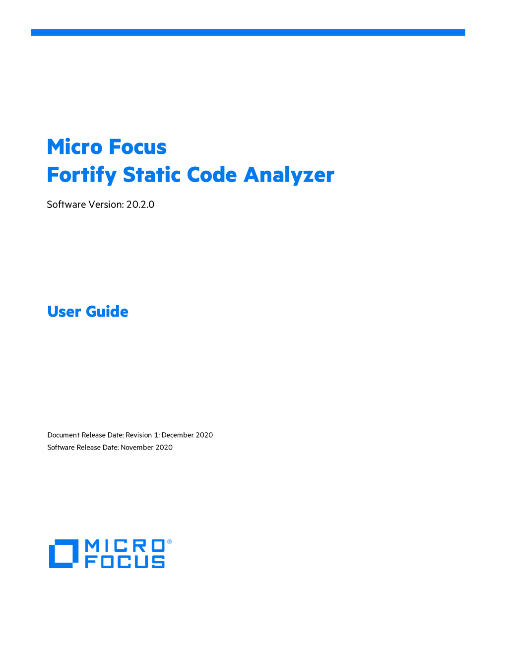 Micro Focus Fortify Static Code Analyzer User Guide, Which Are No Longer Published As of This Release