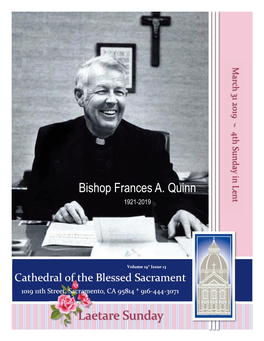 Laetare Sunday Bishop Frances A. Quinn
