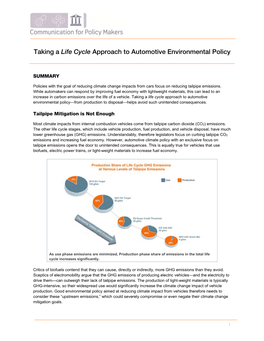 Taking a Life Cycle Approach to Automotive Environmental Policy