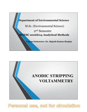 Anodic Stripping Voltammetry Introduction