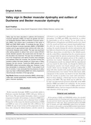 Valley Sign in Becker Muscular Dystrophy and Outliers of Duchenne and Becker Muscular Dystrophy