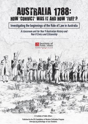 Australia 1788: How 'Convict Was