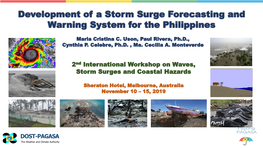 Development of a Storm Surge Forecasting and Warning System for the Philippines