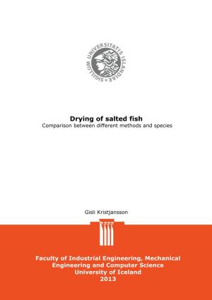 Drying of Salted Fish Comparison Between Different Methods and Species