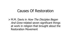Causes of Restoration
