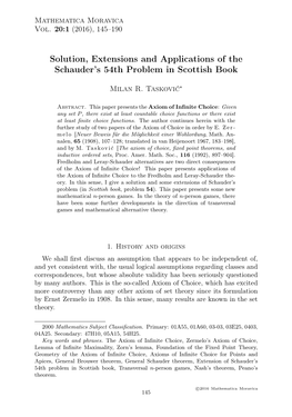 Solution, Extensions and Applications of the Schauder's 54Th Problem In