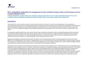 EPI 1: Antiepileptic Medications for Management of Acute Convulsive