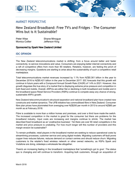 New Zealand Broadband: Free TV's and Fridges - the Consumer Wins but Is It Sustainable?