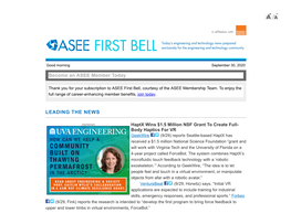 Become an ASEE Member Today LEADING the NEWS