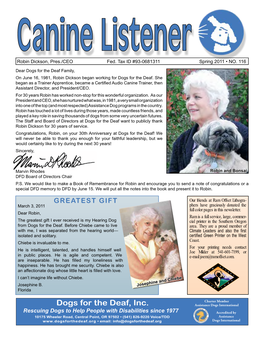 Dogs for the Deaf, Inc. Assistance Dogs International