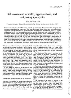 Rib Movement in Health, Kyphoscoliosis, and Ankylosing Spondylitis