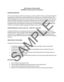 Sample Syllabus (PDF)