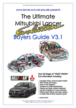 The Ultimate Mitsubishi Lancer Evolution Buyers Guide V3.1