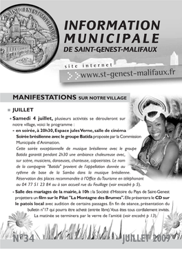 Information Municipale De Saint-Genest-Malifaux