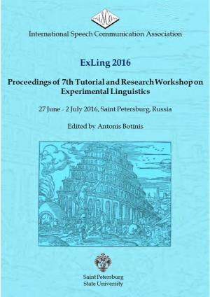 Proceedings Exling 2016