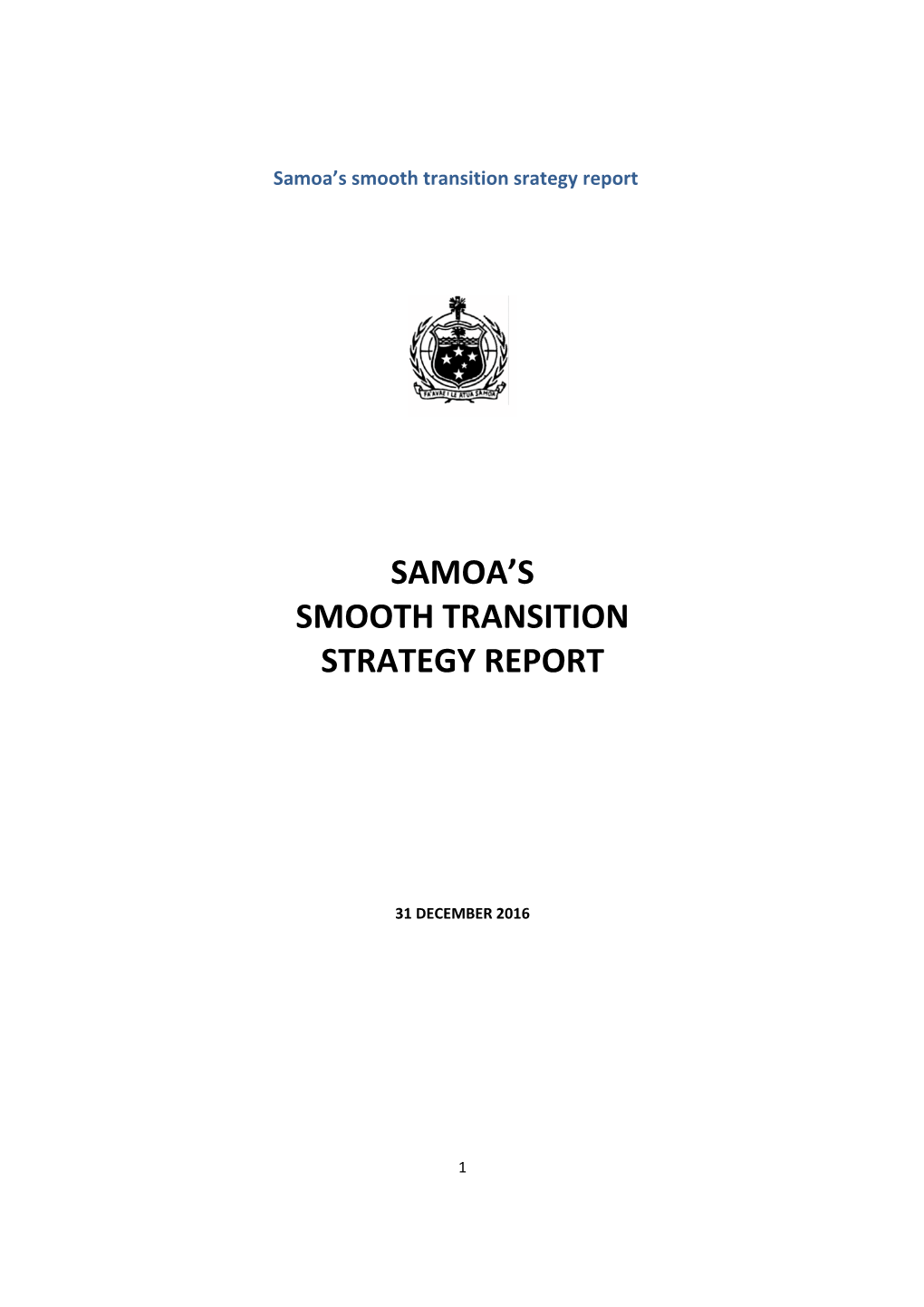 Samoa's Smooth Transition Strategy Report