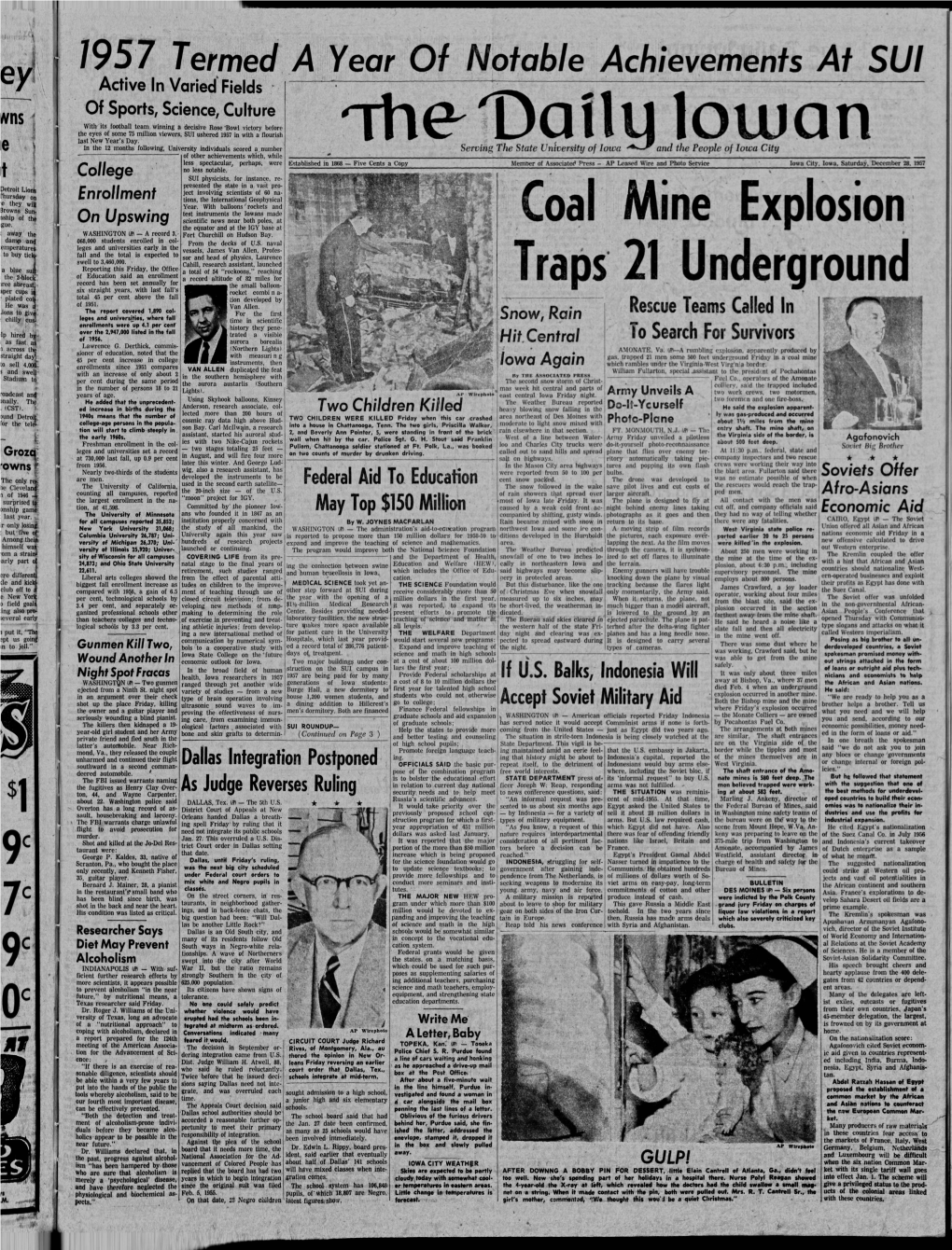 Daily Iowan (Iowa City, Iowa), 1957-12-28