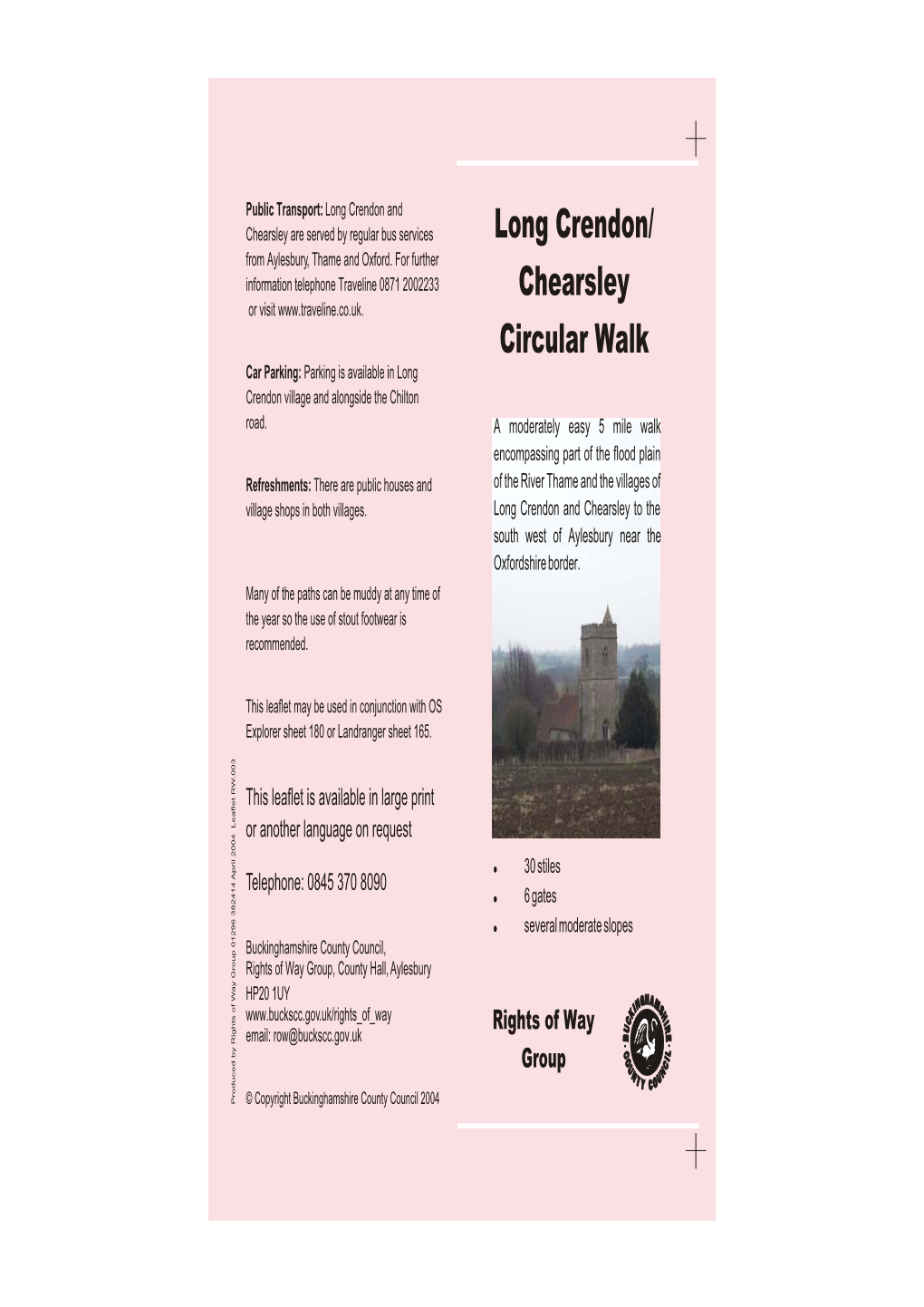 Long Crendon/ Chearsley Circular Walk