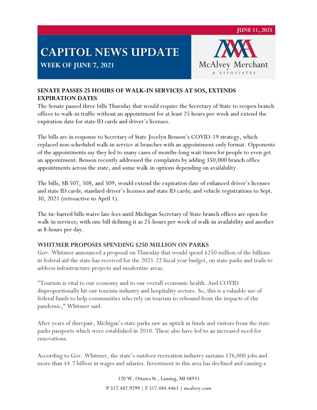 Capitol News Update Week of June 7, 2021