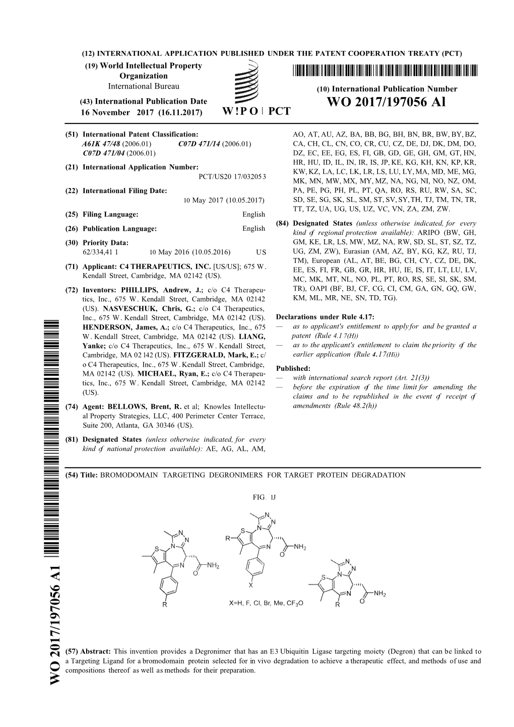 WO 2017/197056 Al 16 November 2017 (16.11.2017) W !P O PCT