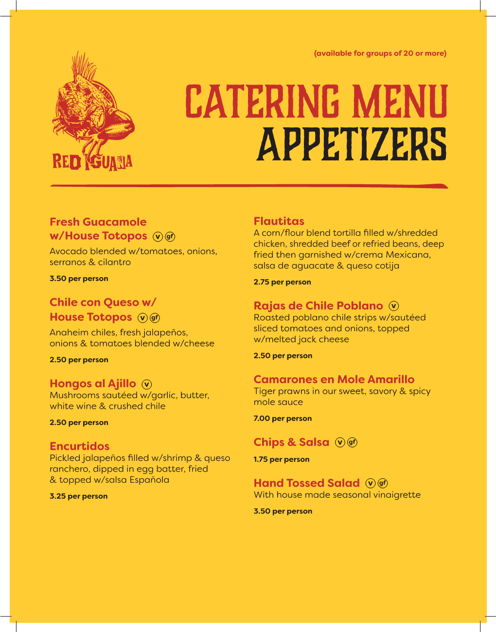 CATERING MENU Appetizers